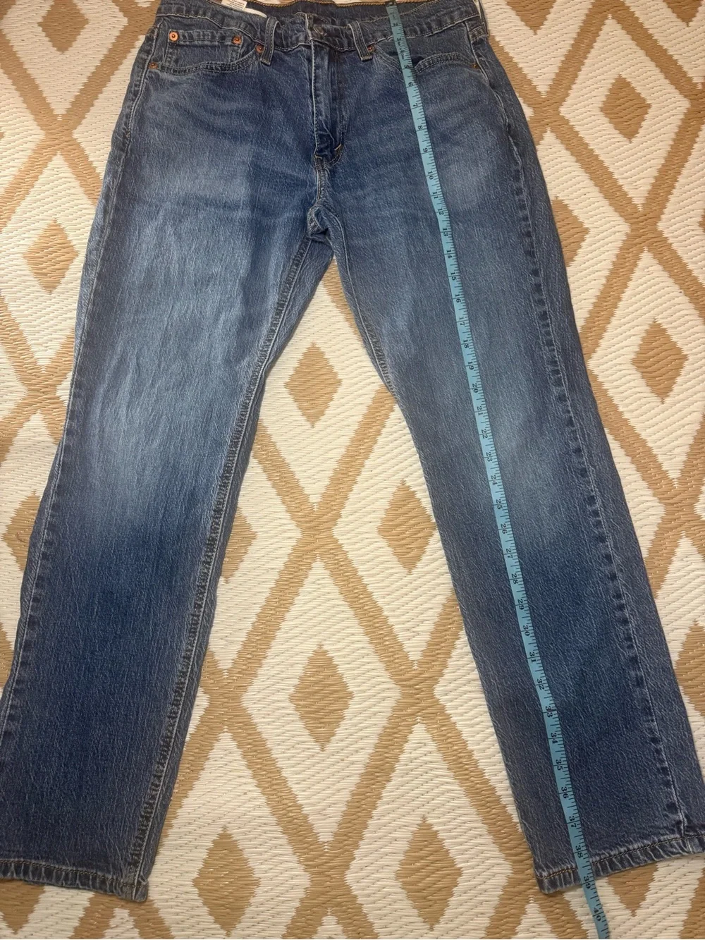 Levi's Men's Straight Jeans - Faded Blue Denim W 32 L 30